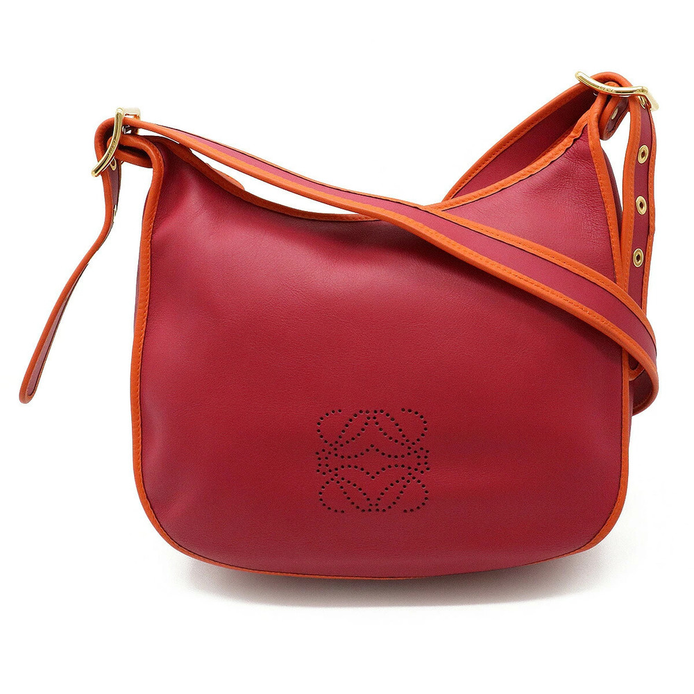 Loewe Sofia Anagram Crossbody Bag Leather Red Orange